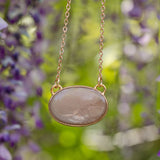 Peach Moonstone Oval Necklace