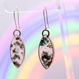 Chrysocolla Confetti Marquis Round Top Earrings