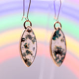 Chrysocolla Confetti Marquis Round Top Earrings