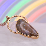 Ocean Jasper Twisted Round Top Necklace