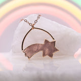 Large Rose Quartz Shooting Star Necklace