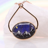 Aurora Opal Mountain w/ Moon Teardrop Top Necklace