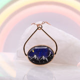 Aurora Opal Mountain w/ Moon Teardrop Top Necklace