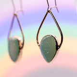 Green Dyed Agate Druzy Earrings