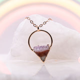 Amethyst Stalactite Triangle Necklace