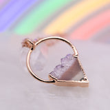 Amethyst Stalactite Triangle Necklace