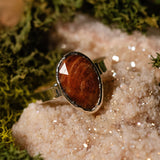 Faceted Sunstone Ring Size