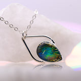 Aura Opal Teardrop w/ Gold Confetti Necklace