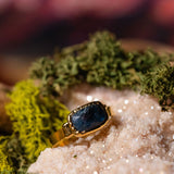 Faceted Teal Kyanite Rectangle Ring