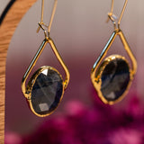 Rose Cut Sapphire Earrings