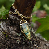 Labradorite Inverted Teardrop Necklace