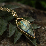 Labradorite Inverted Teardrop Necklace