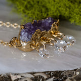 Druzy Cloud with Crystal Rain Drops Necklace