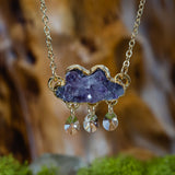 Druzy Cloud with Swarovski Drops Necklace