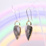 Moss Agate Inverted Teardrop Earrings