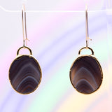 Botswana Banded Agate Oval Earrings