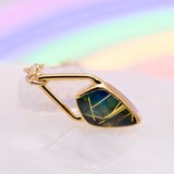 Aura Opal Kite w/ Gold Confetti Necklace