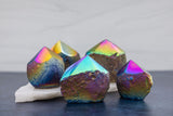 Titanium Aura Coated Agate Half Polish Point