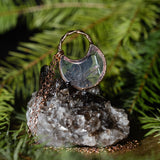 Rose Gold Faceted Aura Quartz Moon Necklace