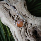 Silver Round Carnelian Necklace