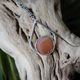 Silver Round Carnelian Necklace