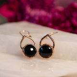 Black Onyx Round Earrings