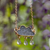 Druzy Cloud with Austrian Crystal Necklace