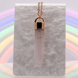 Faceted Rose Quartz Point Necklace