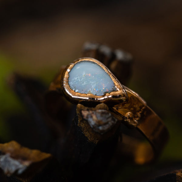 Opal Teardrop Ring