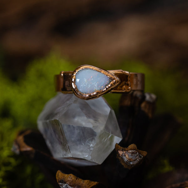 Opal Teardrop Ring