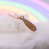 Rose Gold Druzy Teardrop Necklace