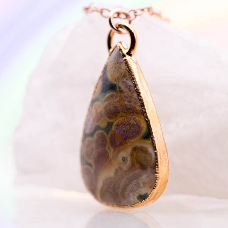 Ocean Jasper Large Teardrop Necklace