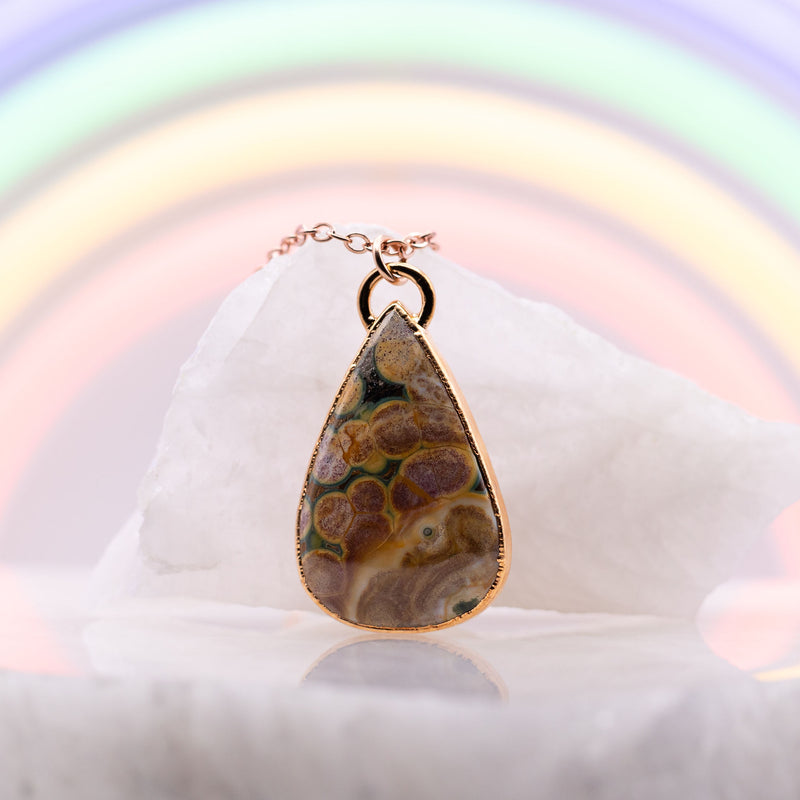 Ocean Jasper Large Teardrop Necklace