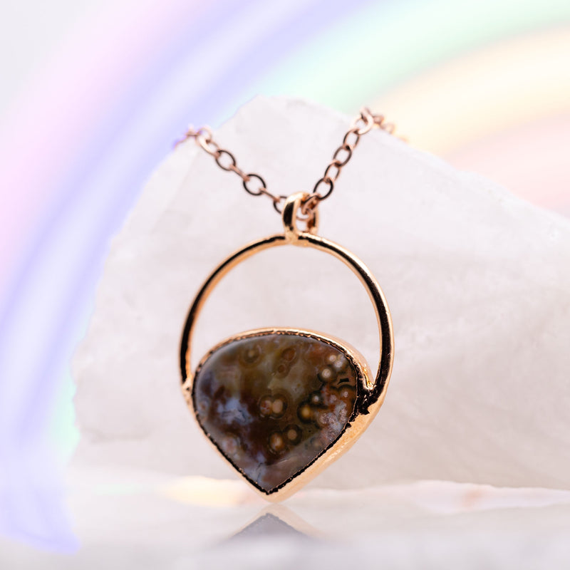 Ocean Jasper Inverted Teardrop Necklace