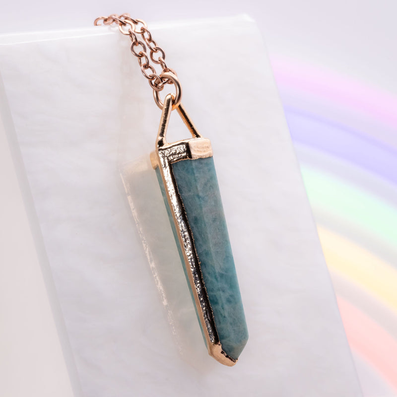 Amazonite Point Triangle Top Necklace