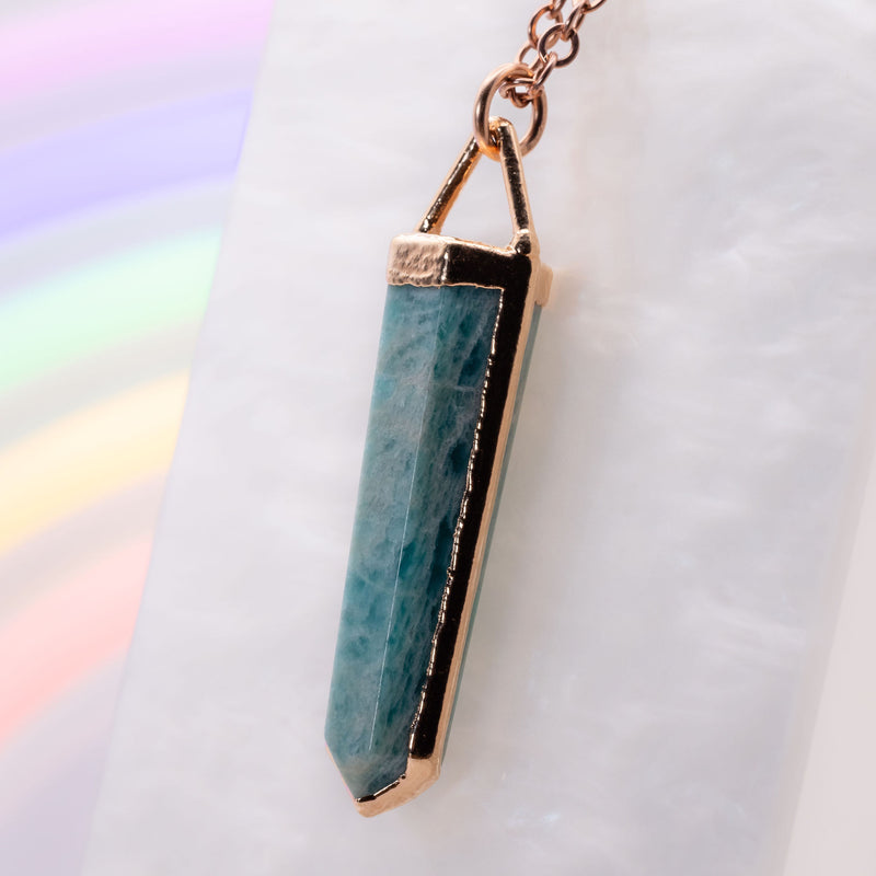 Amazonite Point Triangle Top Necklace