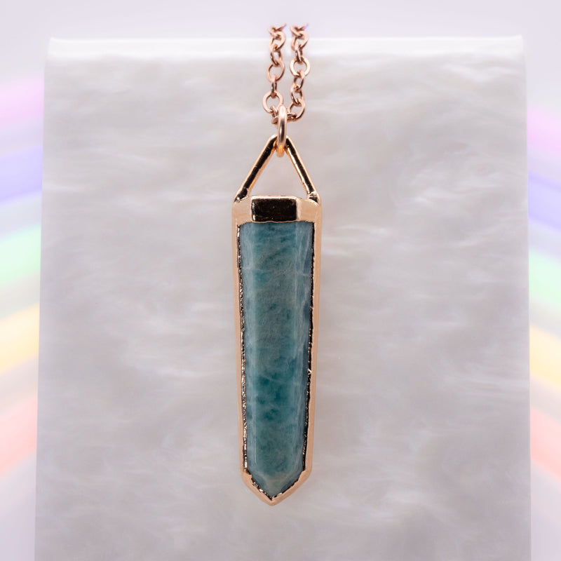 Amazonite Point Triangle Top Necklace