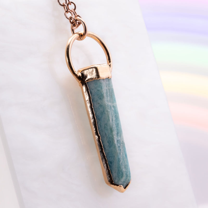 Amazonite Point Round Top Necklace