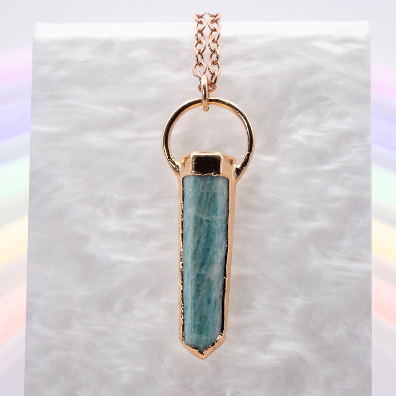 Amazonite Point Round Top Necklace