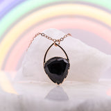 Rose Cut Rainbow Obsidian Inverted Teardrop Necklace