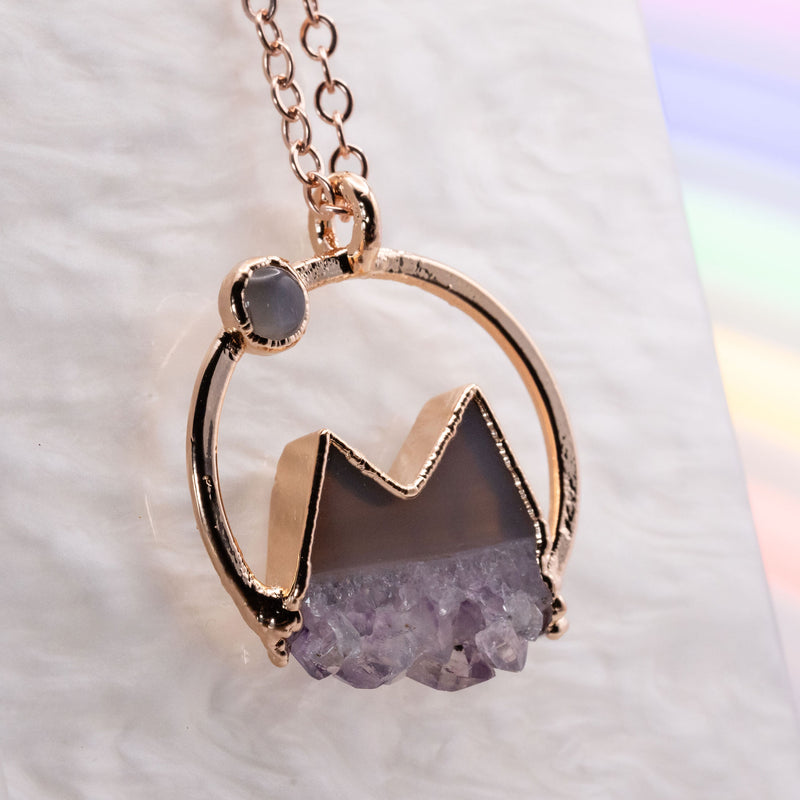 Small Amethyst Stalactite Mountain Necklace