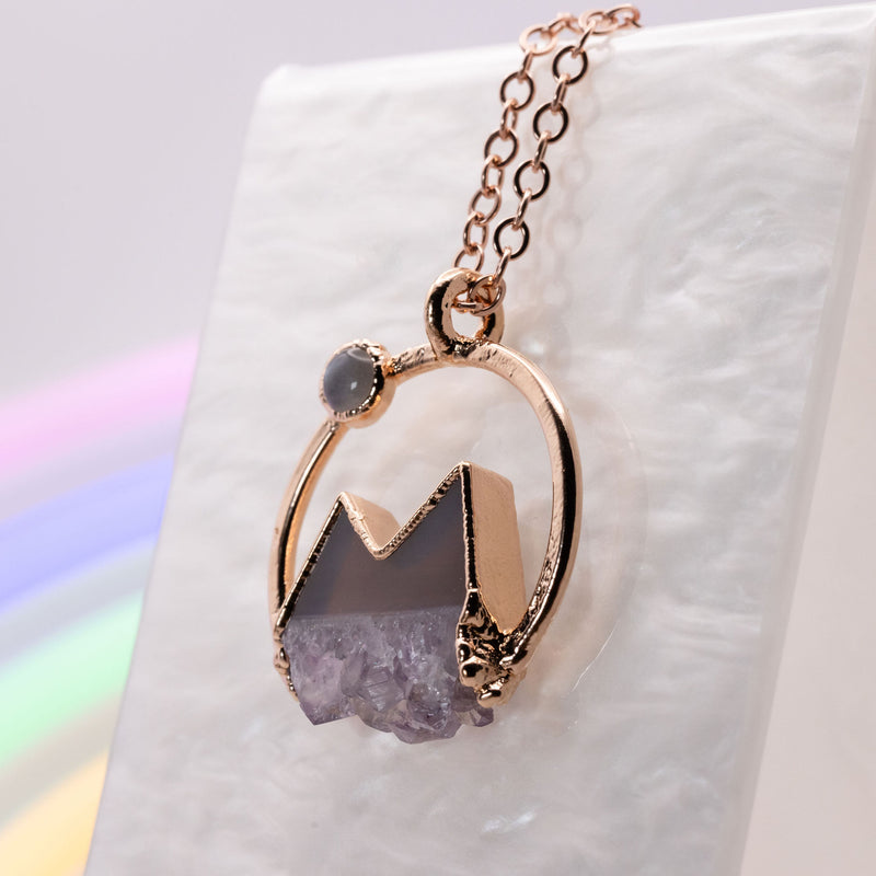 Small Amethyst Stalactite Mountain Necklace