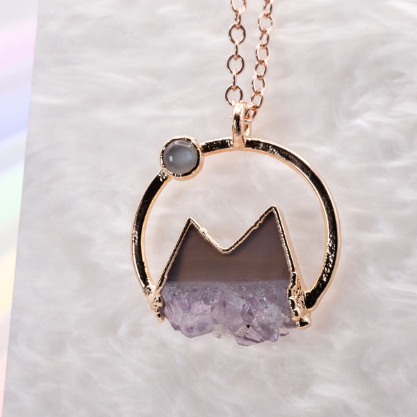 Small Amethyst Stalactite Mountain Necklace