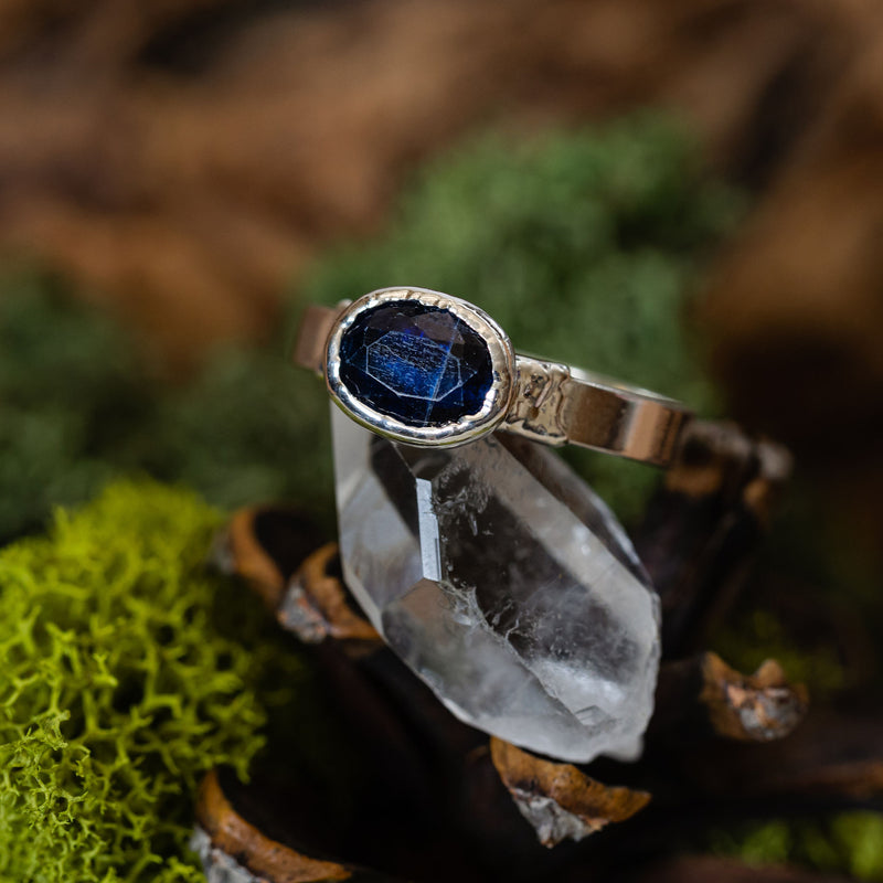 Faceted Blue Kyanite Ring
