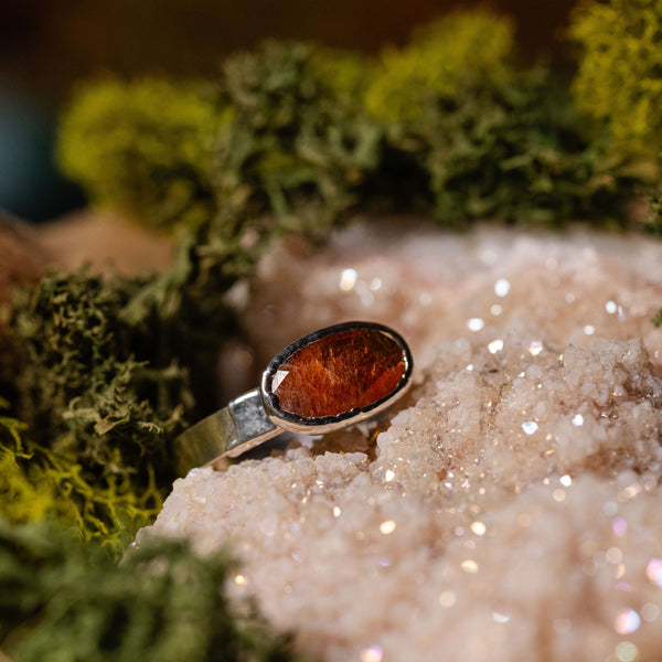 Faceted Sunstone Ring