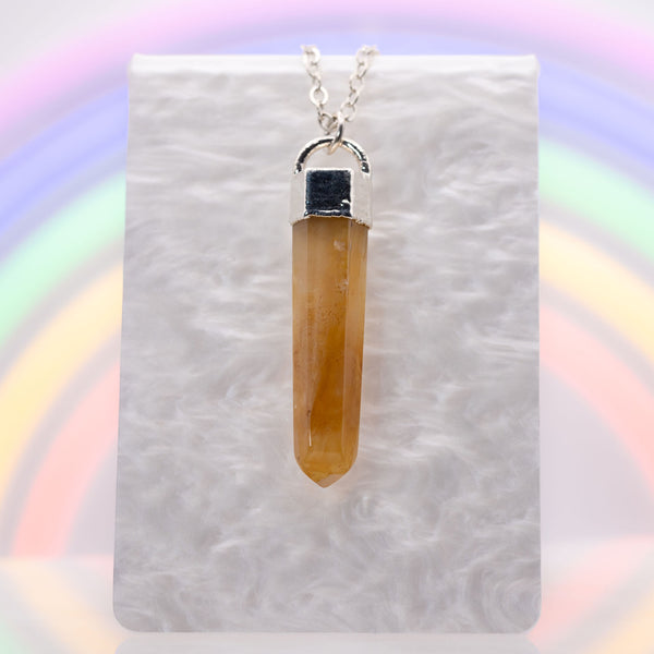 Faceted Citrine Point Necklace