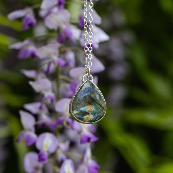 Labradorite Teardrop Necklace