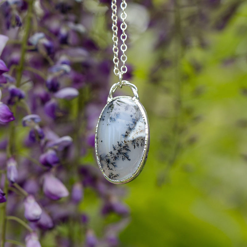 Dendritic Opal Oval Necklace