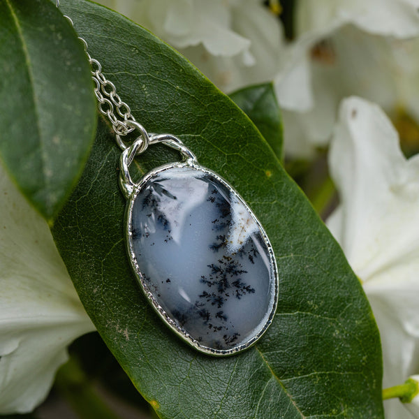 Dendritic Opal Oval Necklace