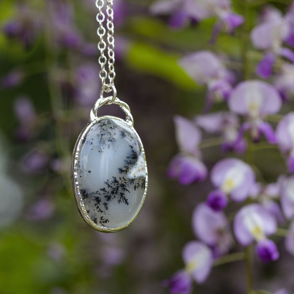 Dendritic Opal Oval Necklace